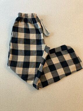 Bottoms Out - Plaid Flannel Pajama Pants - Tan/Black Men Size Small